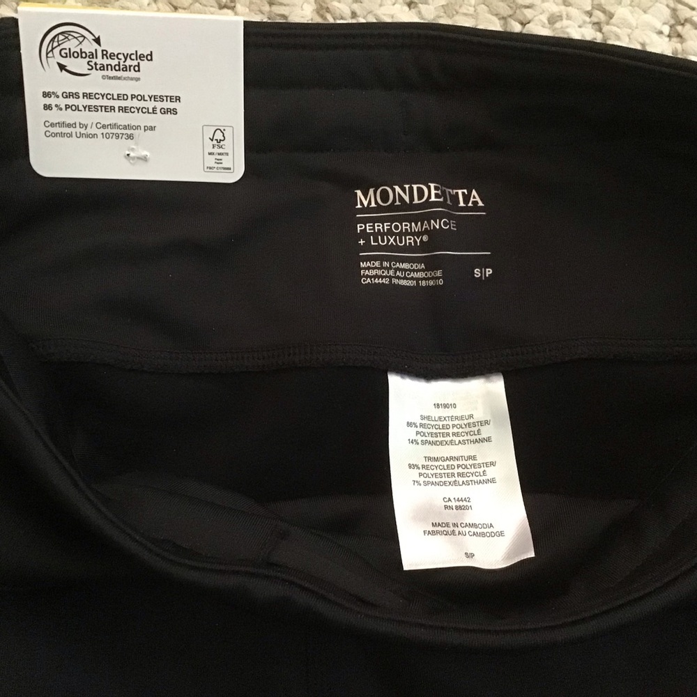 Mondetta Black Performance High-Rise Jacquard Panel Leggings - Picture 2 of 5